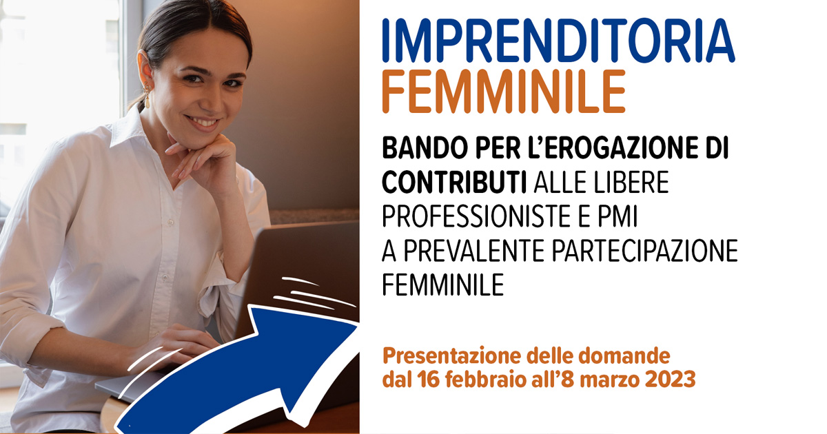 IMPRENDITORIA FEMMINILE CONTRIBUTI REGIONALI A FONDO PERDUTO